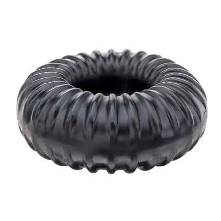 Perfect Fit Ribbed Ring Black - Flexible SilaSkin Comfort Ring