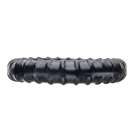 Perfect Fit Ribbed Ring Black - Flexible SilaSkin Comfort Ring