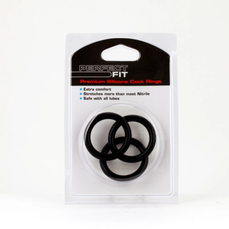 Perfect Fit Silicone 3 Ring Kit XL Black - Set of Anatomical Silicone Rings