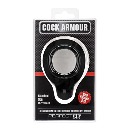 Perfect Fit Cock Armour Regular Black - Anatomical Support Ring, 43 mm