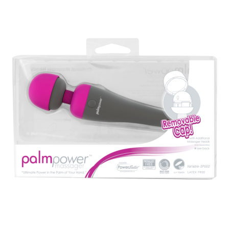 PalmPower Rechargeable Wand Massager - Silicone, Multi-Speed, 19.5 cm