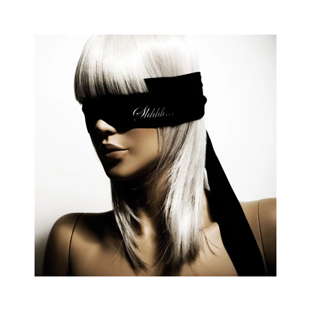 Bijoux Indiscrets Shhh Soft Satin Blindfold Black Adjustable Strap