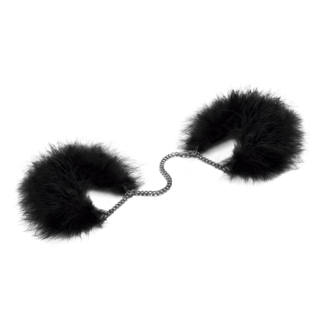 Bijoux Indiscrets Za Za Zu Feathered Soft Cuffs - Elegant Black Design
