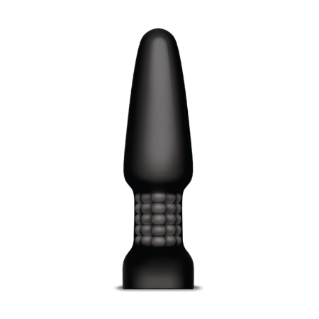 b-Vibe Rimming Plug 2 Black - Rotating Beads, Vibrating Tip, 15.2 cm