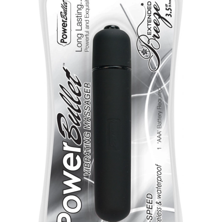 PowerBullet Extended Breeze Black - Compact Waterproof Vibrating Massager