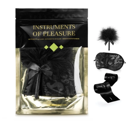 Bijoux Indiscrets Instruments of Pleasure Set Green - Feather Tickler & Satin Accessories