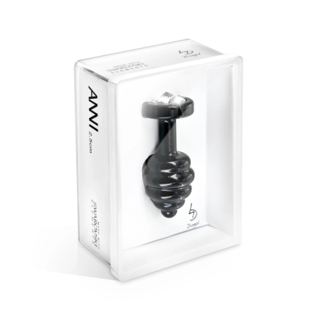 Diogol Ano Ribbed Black 25 mm Aluminium Intimate Accessory with Crystal