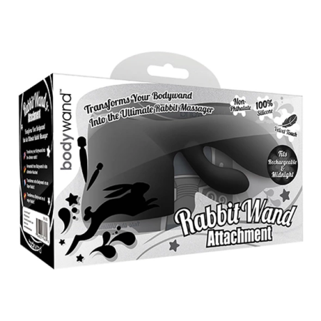 Bodywand Recharge Rabbit Attachment Black Silicone Accessory
