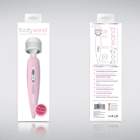 Bodywand Rechargeable USB Wand Massager Pink 15.2 cm - Curved Head