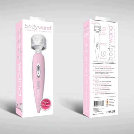 Bodywand Rechargeable USB Wand Massager Pink 15.2 cm - Curved Head