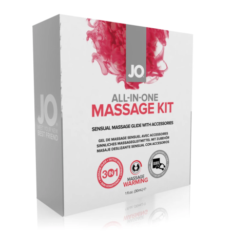 System JO All-In-One Massage Gift Set with Candle & Guide - 5 pcs