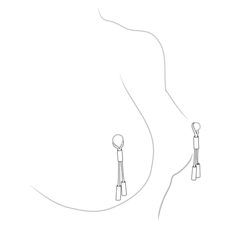 Crave Leather Adjustable Tassels - Stainless Steel, Black, 5cm