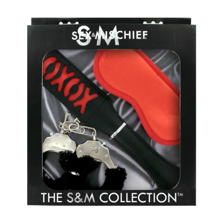 Sportsheets S&M Sweet Punishment Set - Compact Bondage Kit Black/Red