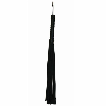 S&M Black Faux Leather Flogger 61cm Comfortable Grip Handle