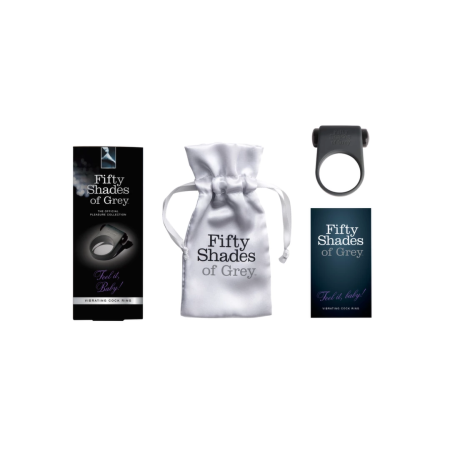 Fifty Shades of Grey Feel It Baby Silicone Vibrating Ring, Black, 3.8x6.4cm