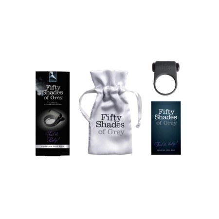 Fifty Shades of Grey Feel It Baby Silicone Vibrating Ring, Black, 3.8x6.4cm