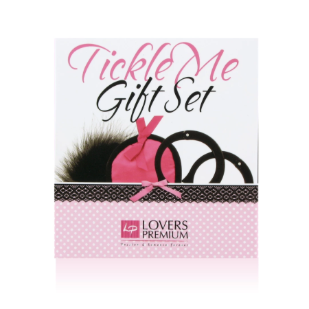 LoversPremium Tickle Me Pink Sensory Bondage Set with Feather and Blindfold