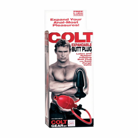 Colt Expandable Inflatable Plug 10cm Latex Adjustable Size Black