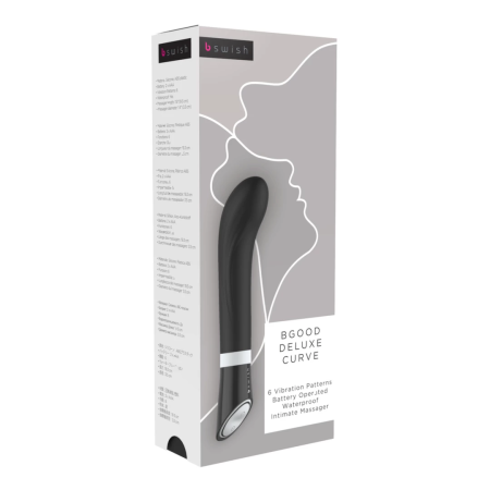 B Swish Bgood Deluxe Curve Black - Anatomically Curved Silicone Massager 19.3 cm