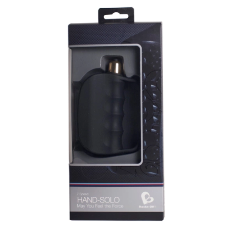 Rocks-Off Hand Solo 7-Speed Silicone Open Sleeve, Black