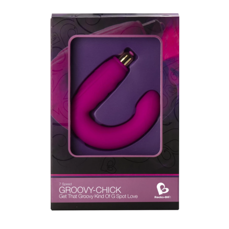 Rocks-Off Groovy-Chick G-Spot Silicone Stimulator, 7 Modes, Waterproof