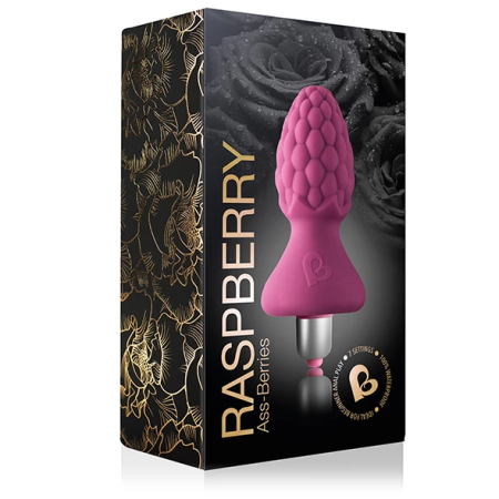 Rocks-Off Ass-Berries 7-Speed Intimate Plug Raspberry 9.5 cm Silicone