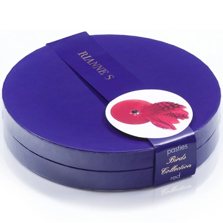 Rianne S Pasties Birds Red - Elegant Leather & Feather Accessory