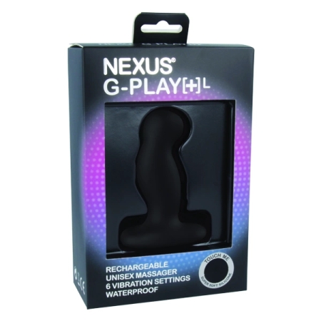 Nexus G-Play Plus Large Black - Ergonomic Vibrating Massager, 8 cm