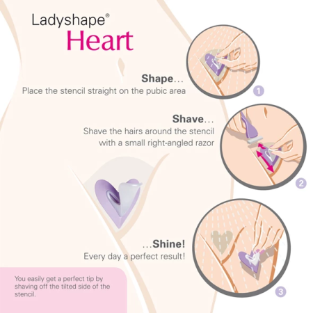 Ladyshape Heart Bikini Shaping Tool Set with Precision Razors