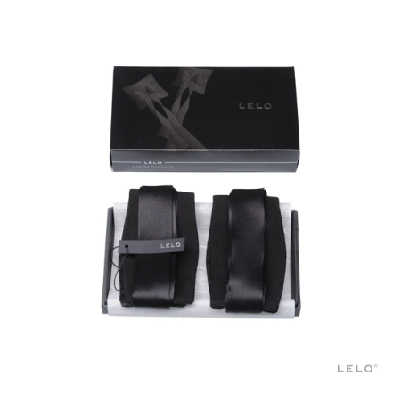 LELO Etherea Silk Cuffs Black - Luxurious Restraint with Suede & Silk Finish