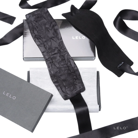LELO Etherea Silk Cuffs Black - Luxurious Restraint with Suede & Silk Finish