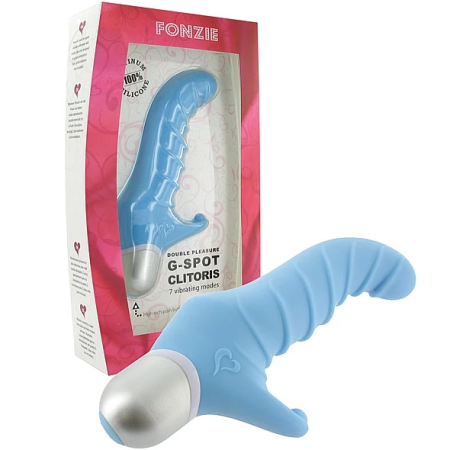 FeelzToys Fonzie Blue Dual Action Silicone Massager 16cm Violet