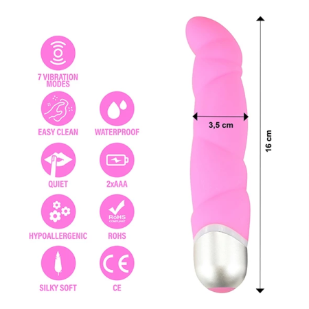 FeelzToys Gino Violet Silicone Intimate Device 16cm, 7 Modes