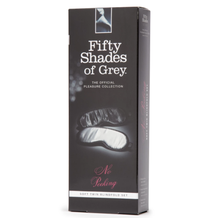 Fifty Shades of Grey No Peeking Satin Blindfold Set 2 pcs Black