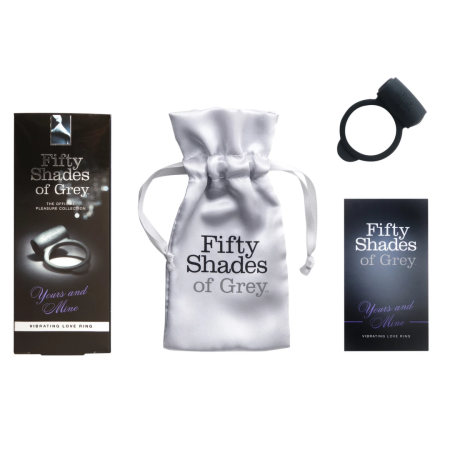 Fifty Shades of Grey Yours and Mine Silicone Vibrating Ring Black