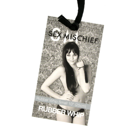 Sportsheets S&M Rubber Whip Small Black 25 cm - Flexible Handle