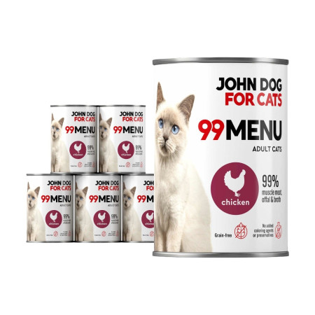 John Dog 99 menu dorosły kurczak karma mokra dla kota 400g*6