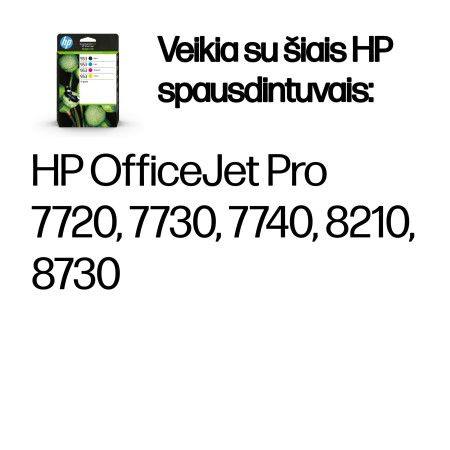 HP 953 Originalių Rašalo Kasetės Rinkinys (Juoda/Cian/Magenta/Geltona)