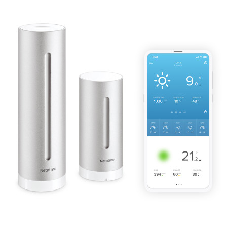 Netatmo NWS01-EC skaitmeninė oro stotelė Aliuminis Baterijos / USB „Wi-Fi“