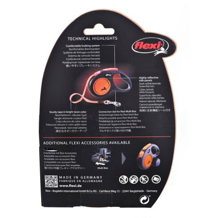 Flexi New Neon M 5 m Geltona Šuo Susitraukiantis pavadėlis