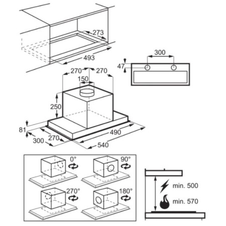 Electrolux LFG716X įmontuojamas gartraukis