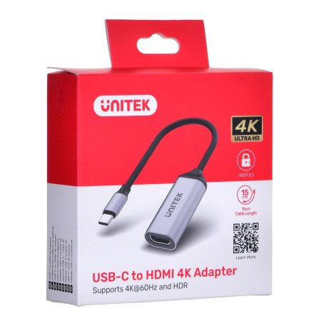 USB-C - HDMI 2.0 4K 60Hz adapterio kabelis Unitek (V1420A)
