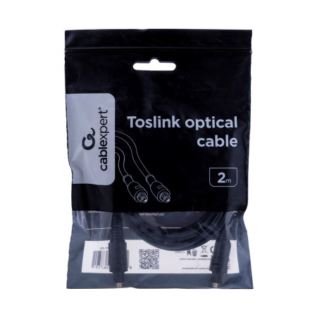 Gembird Toslink, 2m garso kabelis Juoda