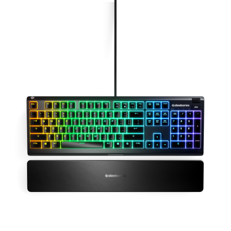 SteelSeries Apex 3 - US layout - Membrane - Black (Juoda) Membraninė Žaidimų Klaviatūra
