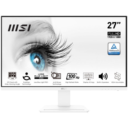 LCD Monitor|MSI|PRO MP273AW|27"|Business|Panel IPS|1920x1080|16:9|100Hz|Matte|4 ms|Speakers|Tilt|Colour White|PROMP273AW