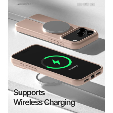 Dėklas Mercury Pure Magsafe Silikoninis Apple iPhone 17 Pro Max rožinio smėlio