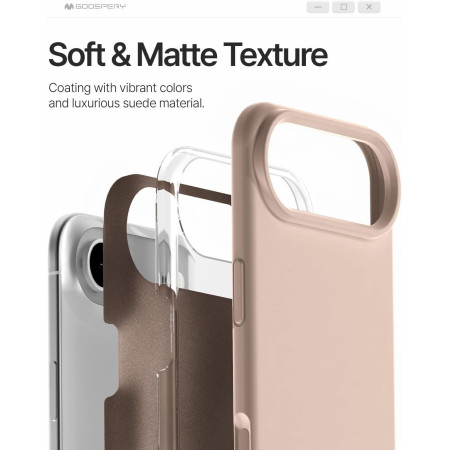 Dėklas Mercury Pure Magsafe silikoninis Apple iPhone Air rožinio smėlio