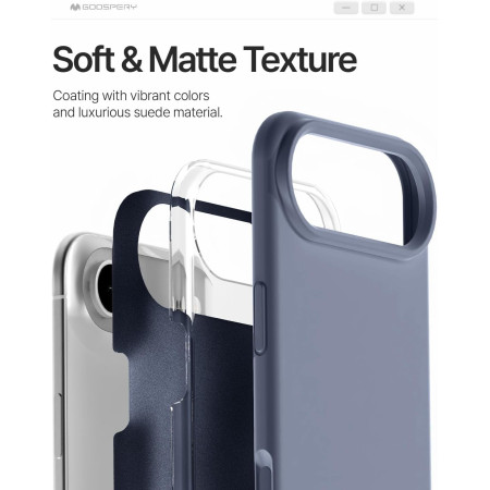 Dėklas Mercury Pure Magsafe silikoninis Apple iPhone Air levandos pilka