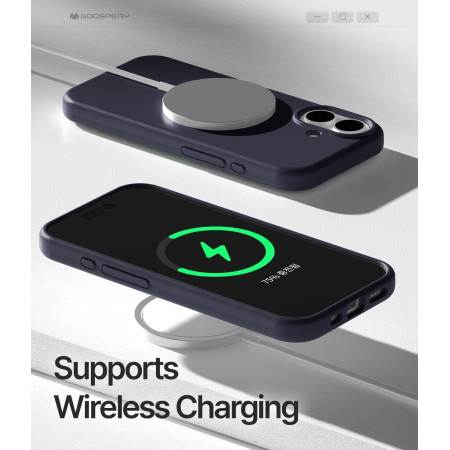 Dėklas Mercury Pure Magsafe Silicon Case Apple iPhone 17 tamsiai mėlynas