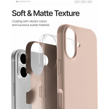 Dėklas Mercury Pure Magsafe silikoninis Apple iPhone 17 rožinio smėlio